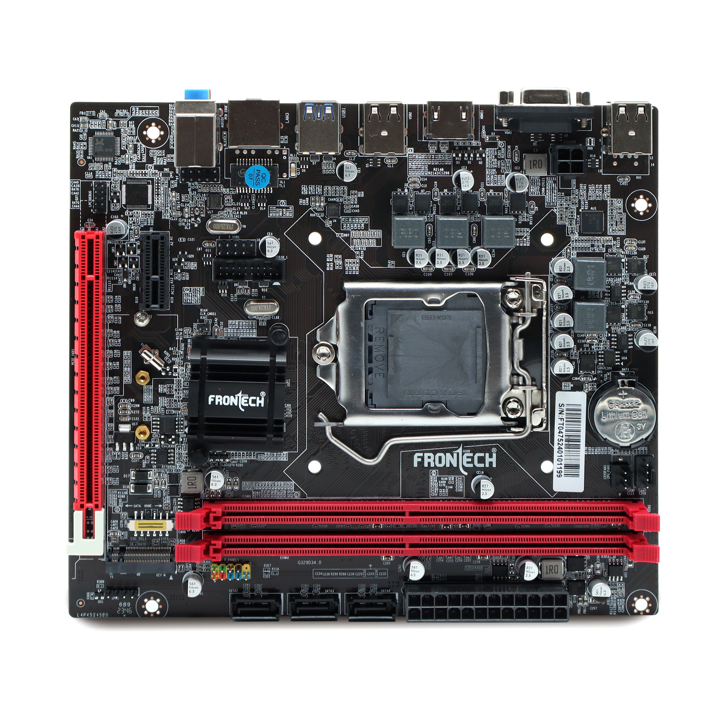 Frontech H110 Motherboard | LGA1151, 2xDDR4, Supports 6th/7th Gen (Skylake) CPUs, 2xUSB 3.0, 4xUSB 2.0, 3xSATA, NVMe/M.2, HDMI, VGA, PCIe x16 (FT-0475) Frontech H110 Motherboard | LGA1151, 2xDDR4, Supports 6th/7th Gen (Skylake) CPUs, 2xUSB 3.0, 4xUSB 2.0, 3xSATA, NVMe/M.2, HDMI, VGA, PCIe x16 (FT-0475)